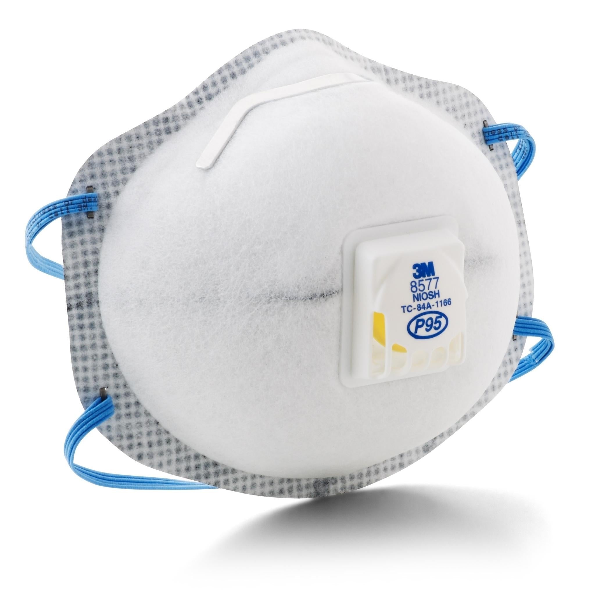 3M™ Particulate Respirator 8577, P95, with Nuisance Level Organic Vapor Relief 10 PACK