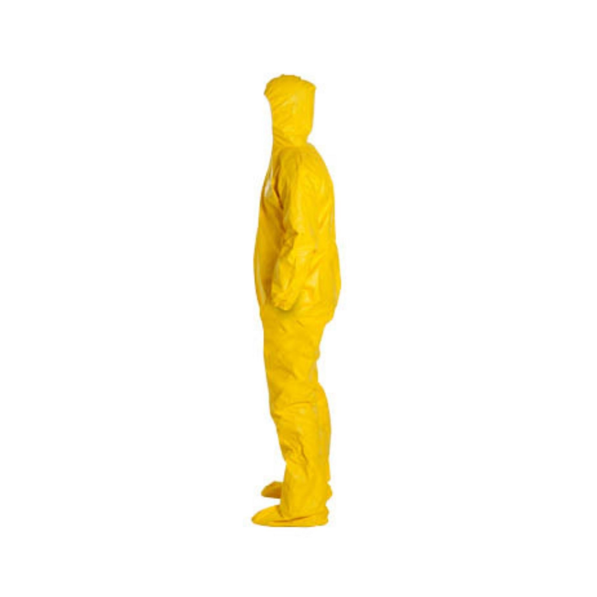 Dupont QC127 Tychem® 2000 Coverall, Single Suit, Attached Hood, Elastic Wrists and Ankles, Zipper Front, Storm Flap