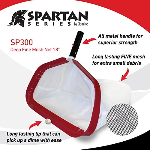 SKIMLITE MANUFACTURING SP300 Spartan Standard Rake with Fine Mesh, White