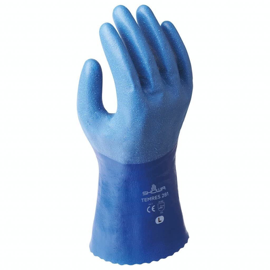 SHOWA Temres 281 PU Coated Nylon Waterproof Breathable Work Glove, Blue