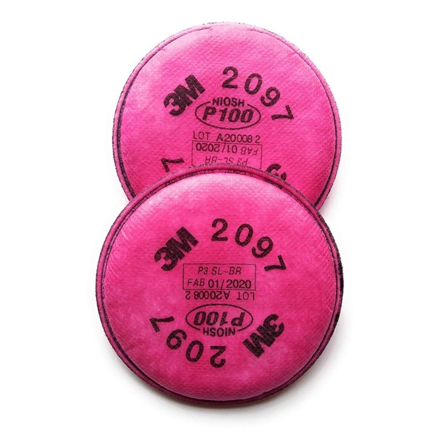 3M™ Particulate Filter 2097/07184(AAD), P100, with Nuisance Level Organic Vapor Relief 100 - Magenta