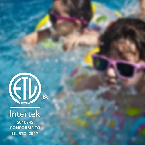 Techko S189 Ultra Slim Safe Pool Alarm for Kids, ETL Listed UL 2017 Compliant, Indoor/Outdor Weather Resistant, 110db Loud Alarm with 2X Bypass Buttons, Gray, 1Count
