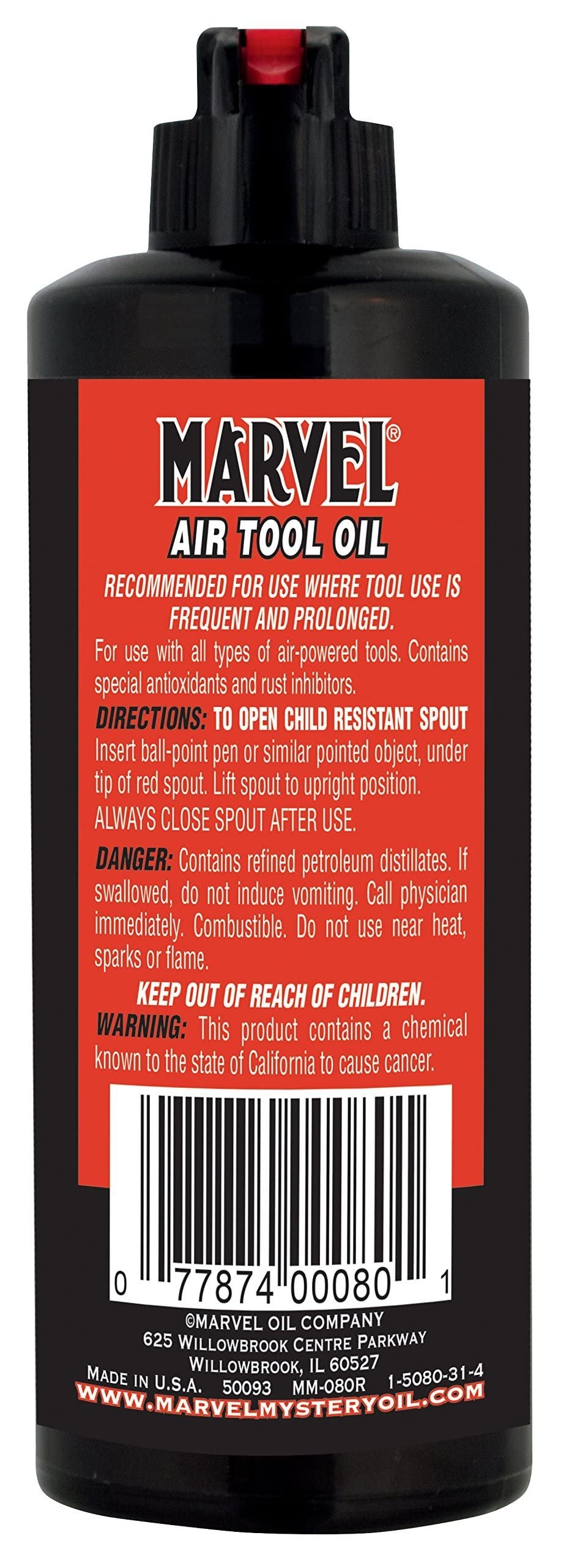 Marvel Air Tool Oil MM080R - 4 oz. Black Bottle