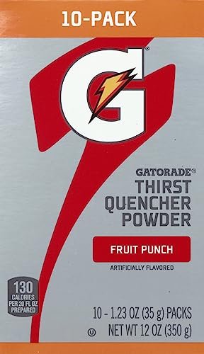 Gatorade Thirst Quencher Powder, 1.23oz Packets, Makes 20 ounces (10 Pack)