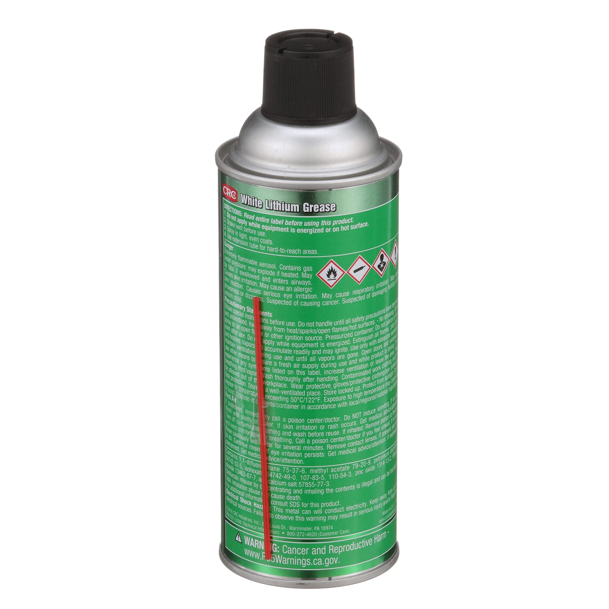 CRC White Lithium Grease 03080 – 10 Wt. Oz. Aerosol, High Viscosity General Purpose Grease