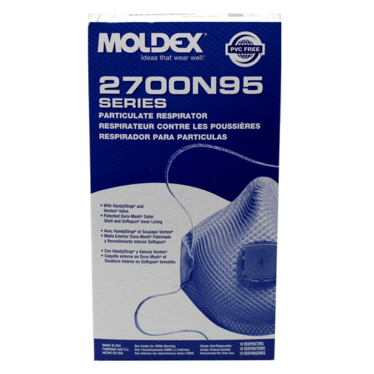 MOLDEX 2700N95 - Particulate Respirators With HandyStrap®& Ventex® Valve - 10/BOX