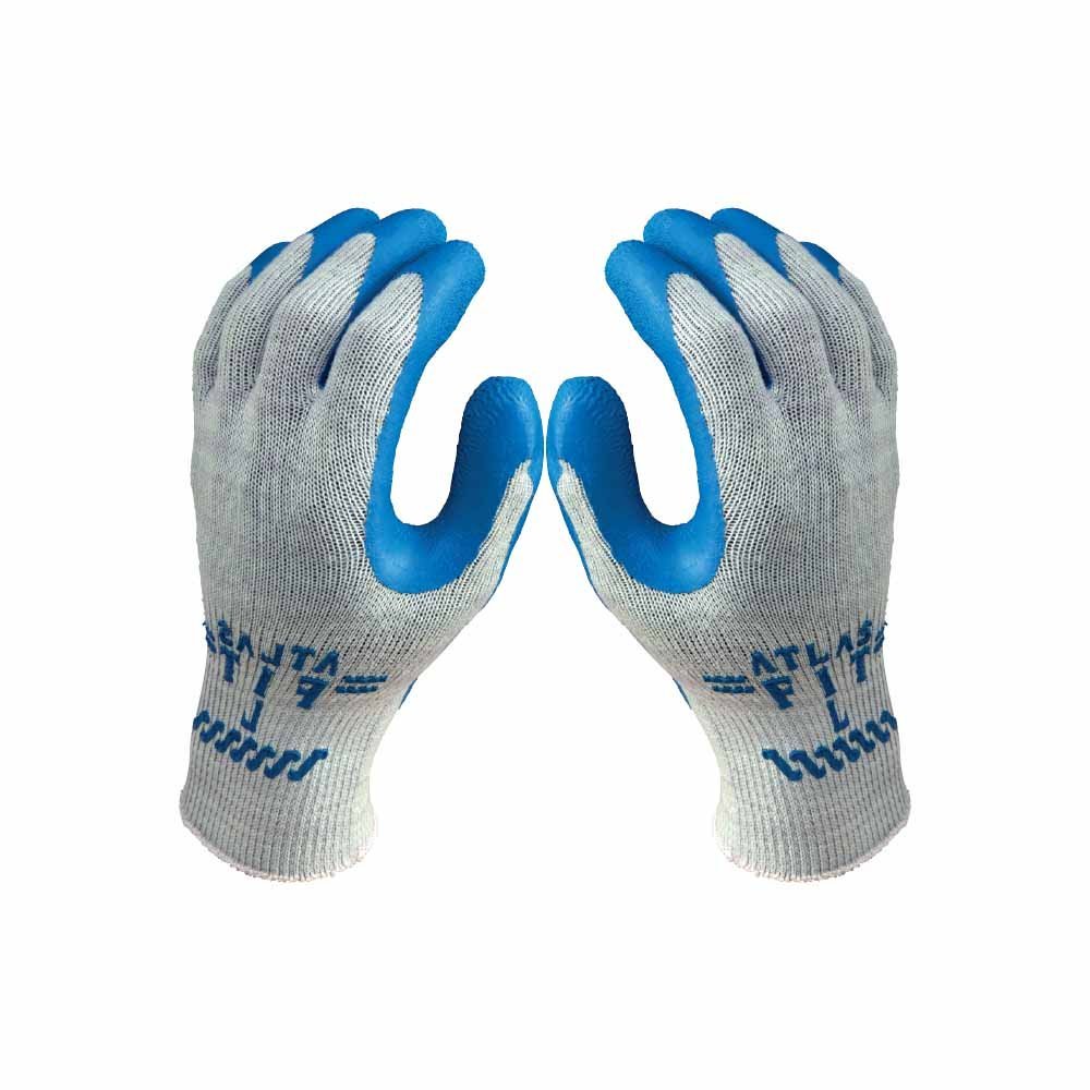 ATLAS Fit 300 Showa Latex Palm-Dipped Blue Medium Rubber Work Gloves, 24-Pairs