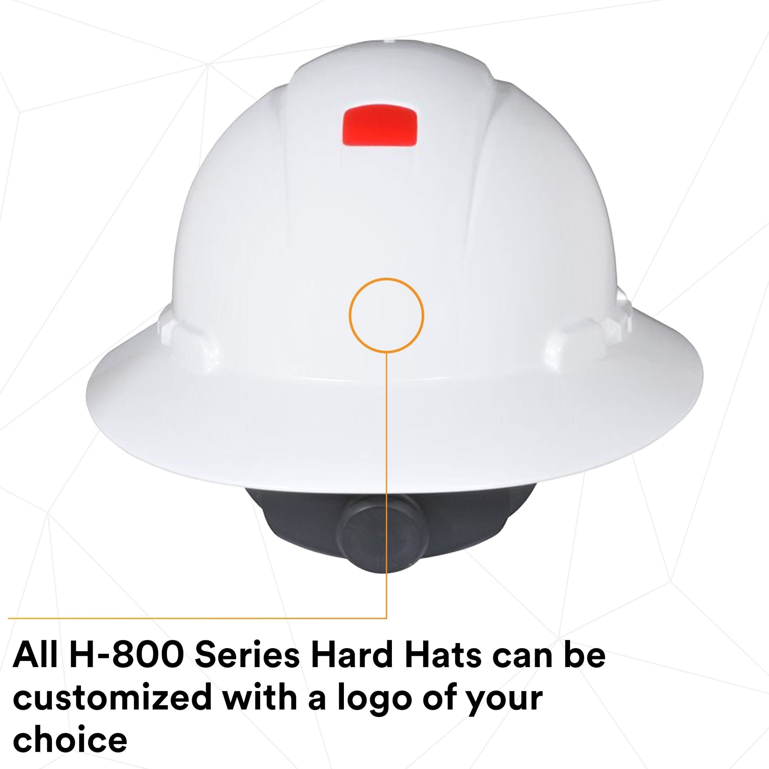 3M™ Full Brim Hard Hat H-801R-UV, White 4-Point Ratchet Suspension, with Uvicator