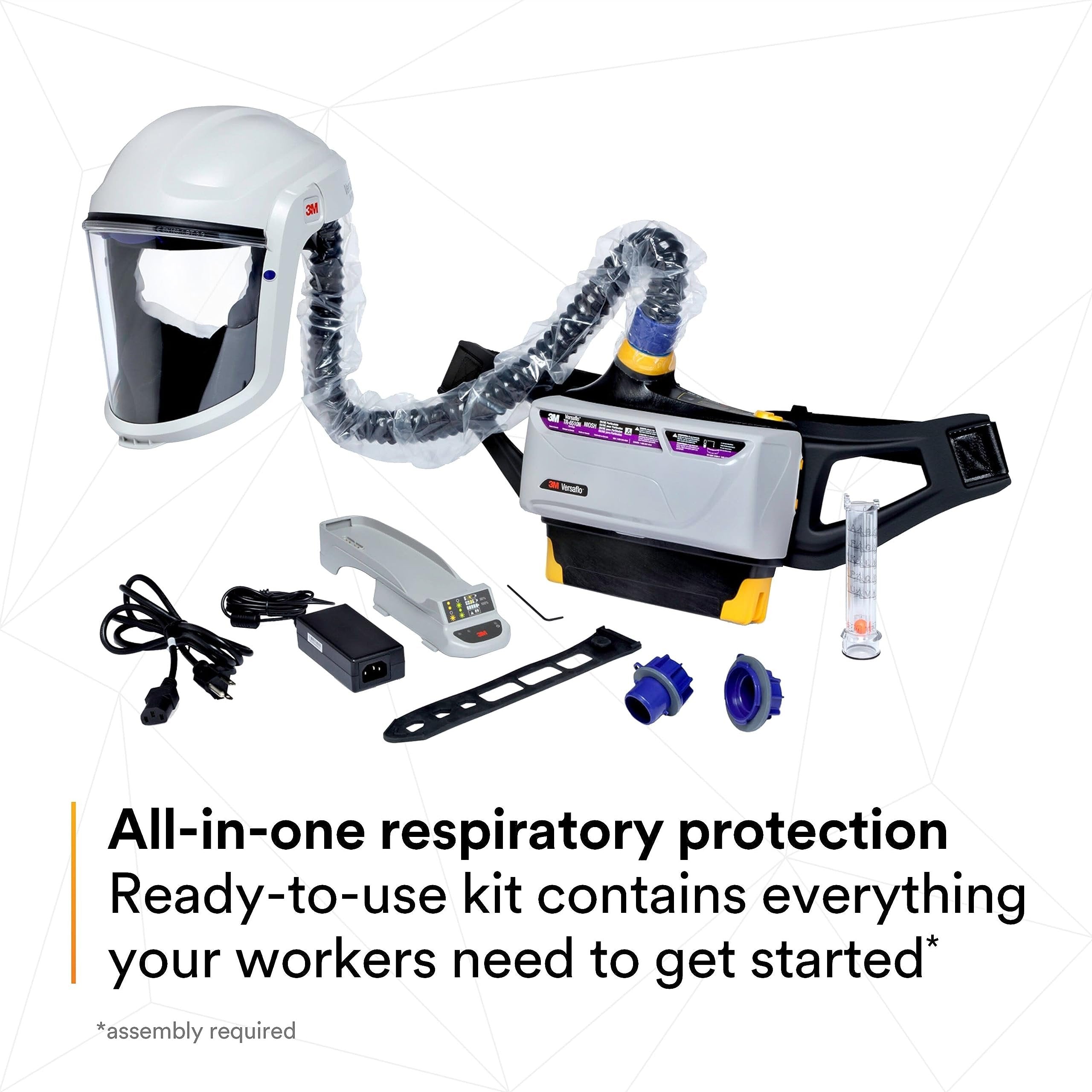 3M PAPR Respirator, Versaflo Powered Air Purifying Respirator Painters Kit, TR-800-PSK, Intrinsically Safe, NIOSH Approved, Ready to Use All-in-One Respiratory Protection for Gas, Particulates, Vapors