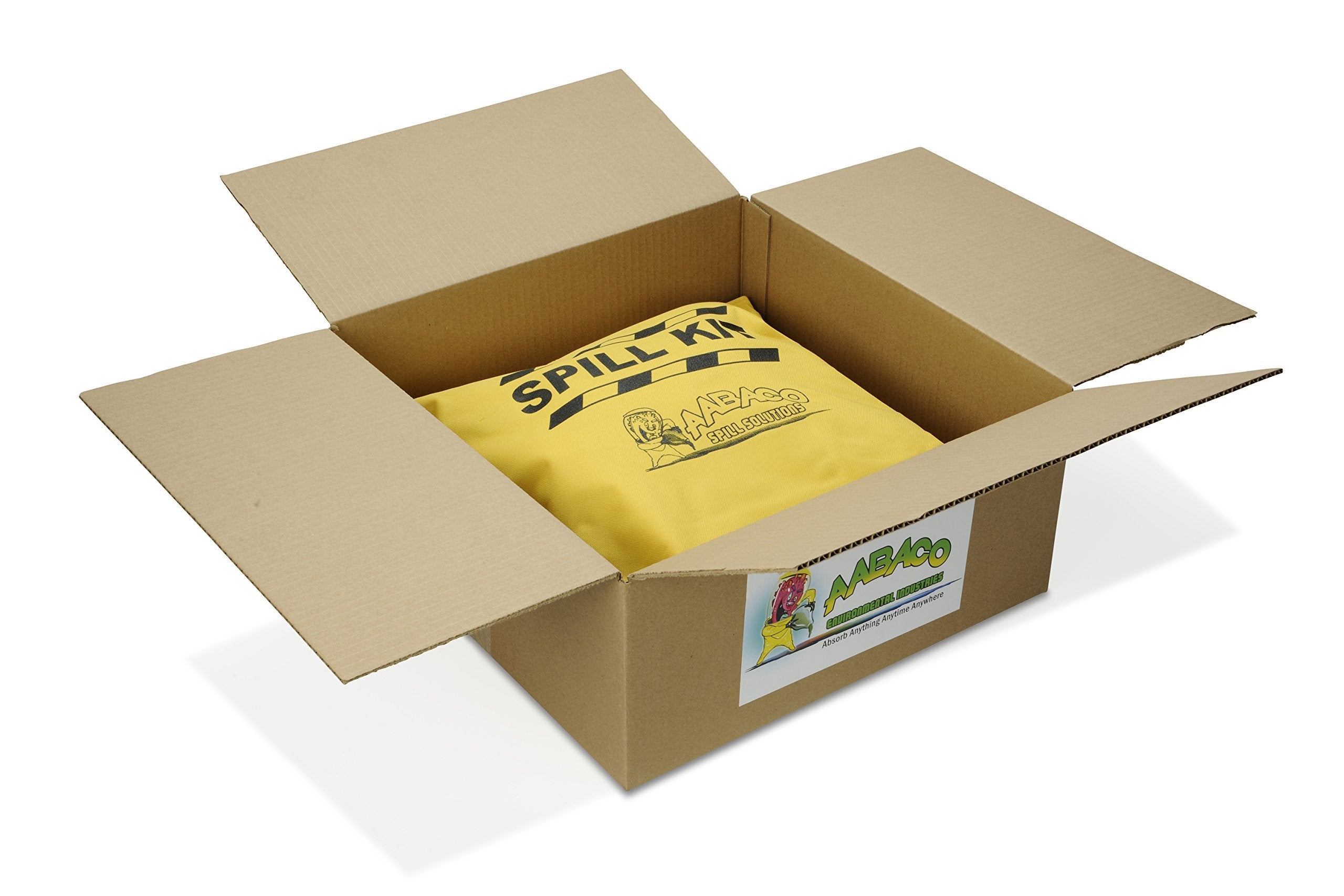 Aabaco Oil Only Spill KIT – Absorbs Oil and Fuel Spills – Repels Water – Kits in Portable Yellow Tote Bag for Trucks – Economical Absorbent (4 Kits)