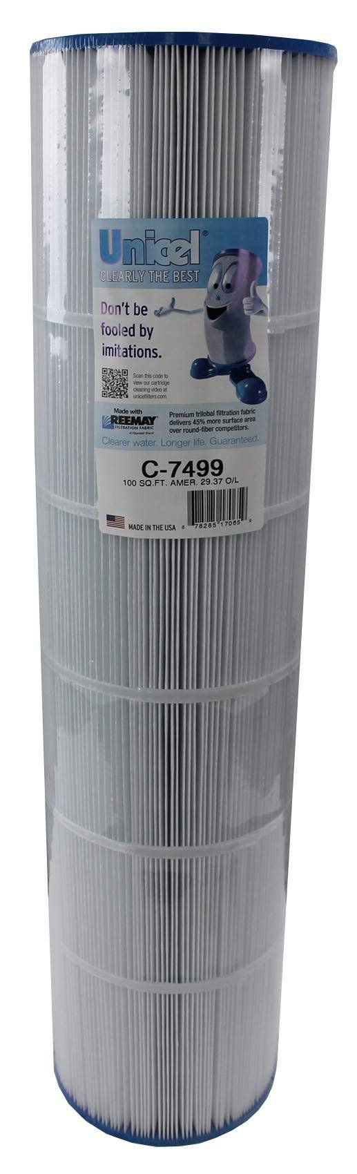 Unicel C-7499 100 Square Foot Media Replacement Pool Filter Cartridge with 142 Pleats, Compatible with Pentair, American, and Premier Springwater