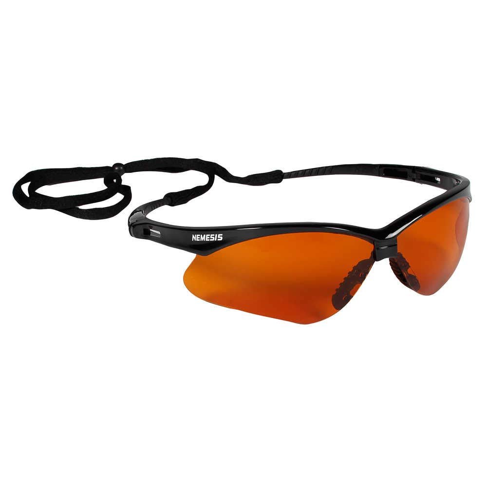 KLEENGUARD V30 Nemesis Safety Glasses/Sunglasses 19642 Black Frame, Copper Blue Shield Lens (6 Pair)