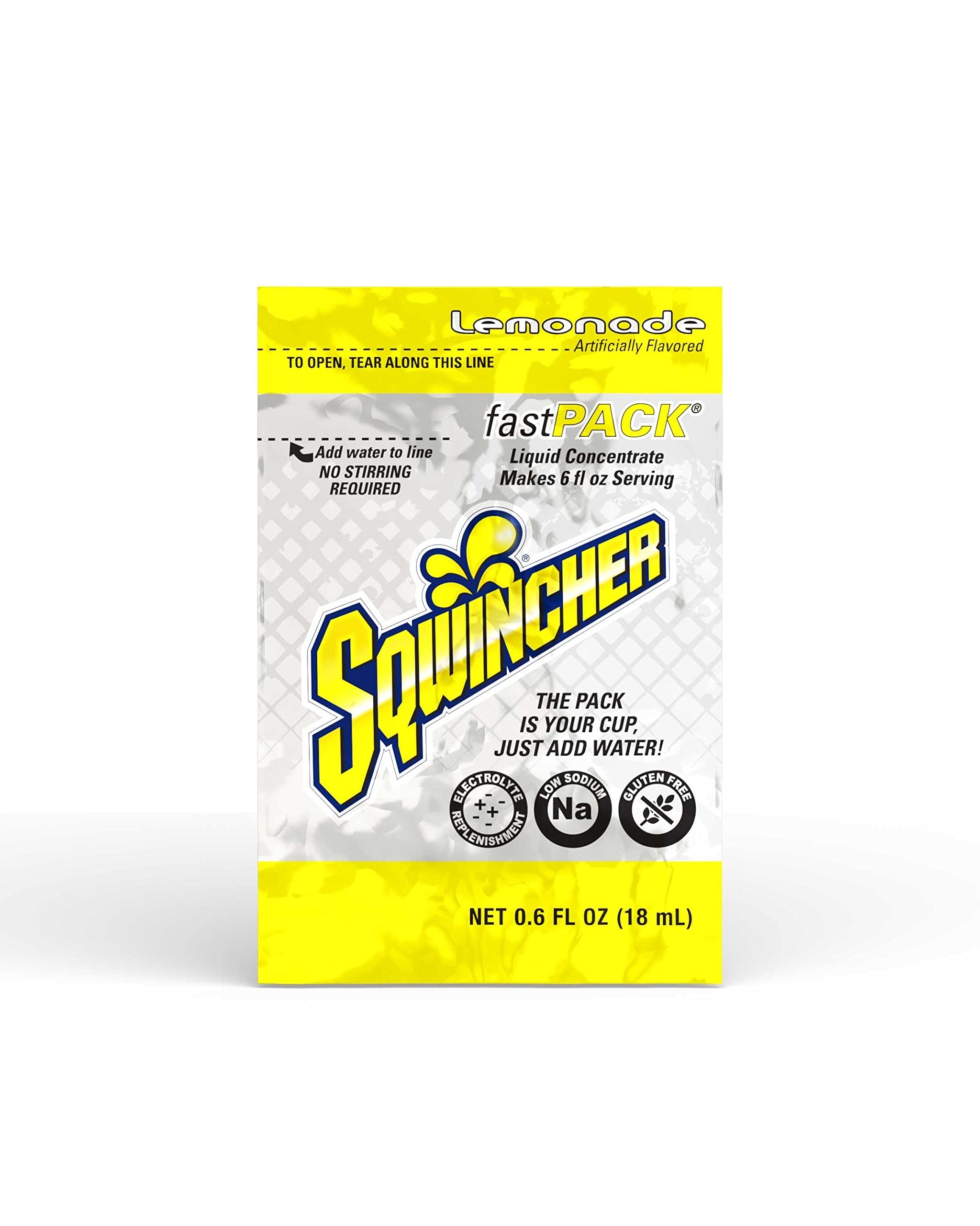 Sqwincher Fast Pack Liquid Concentrate Electrolyte Replacement Beverage Mix