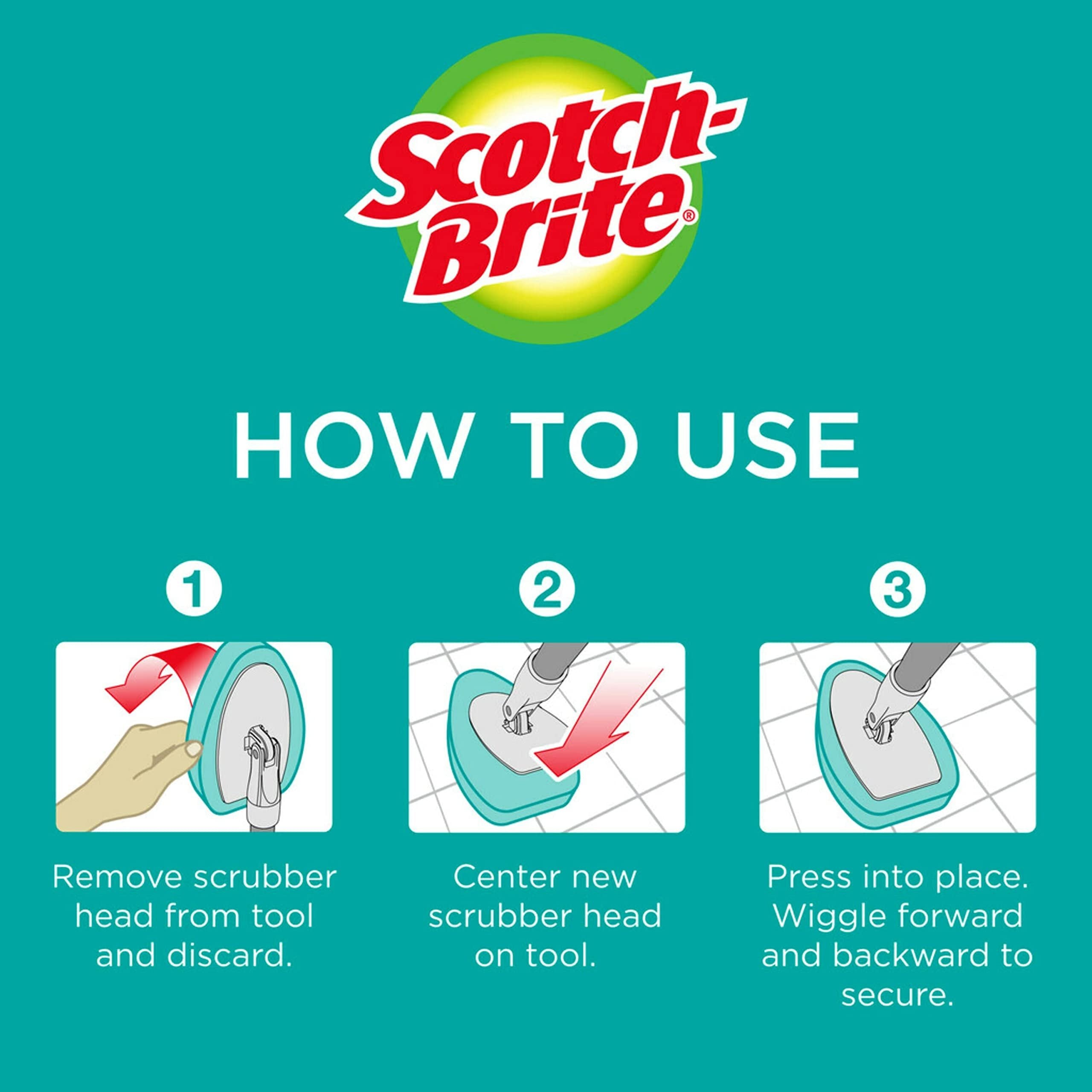 Scotch-Brite Non-Scratch Tub & Tile Scrubber Refill Pads, (Pack of 6)