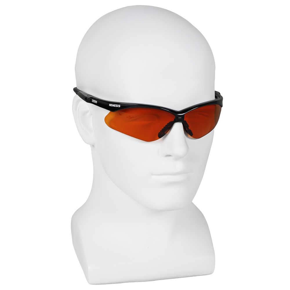 KLEENGUARD V30 Nemesis Safety Glasses/Sunglasses 19642 Black Frame, Copper Blue Shield Lens (6 Pair)