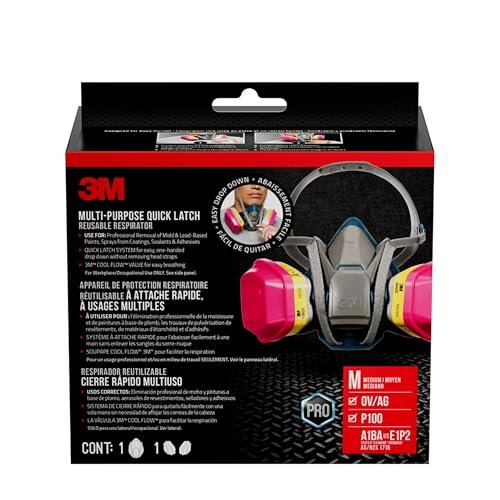 3M Pro MultiPurpose Respirator with Quick Latch, Medium