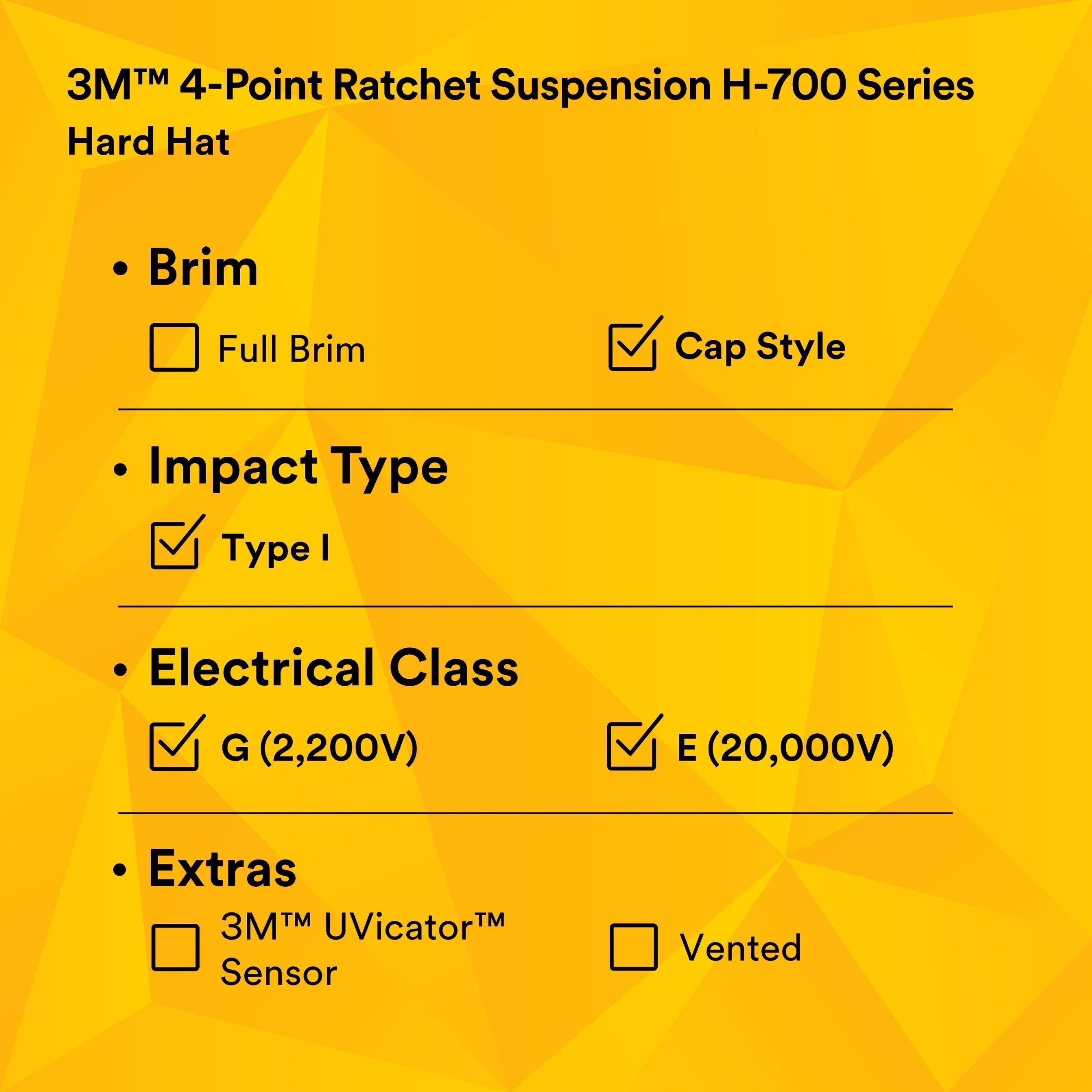 3M™ Hard Hat H-703R, Blue 4-Point Ratchet Suspension