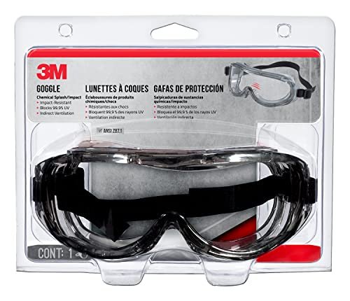 4-Pack of 3M 91264-80025T Clear Lens Chemical Splash/Impact Goggles
