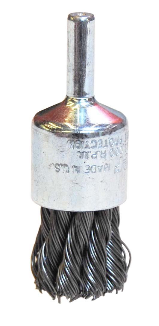 Weiler 10026 3/4" Knot Wire End Brush, .020" Steel Fill, Made in the USA