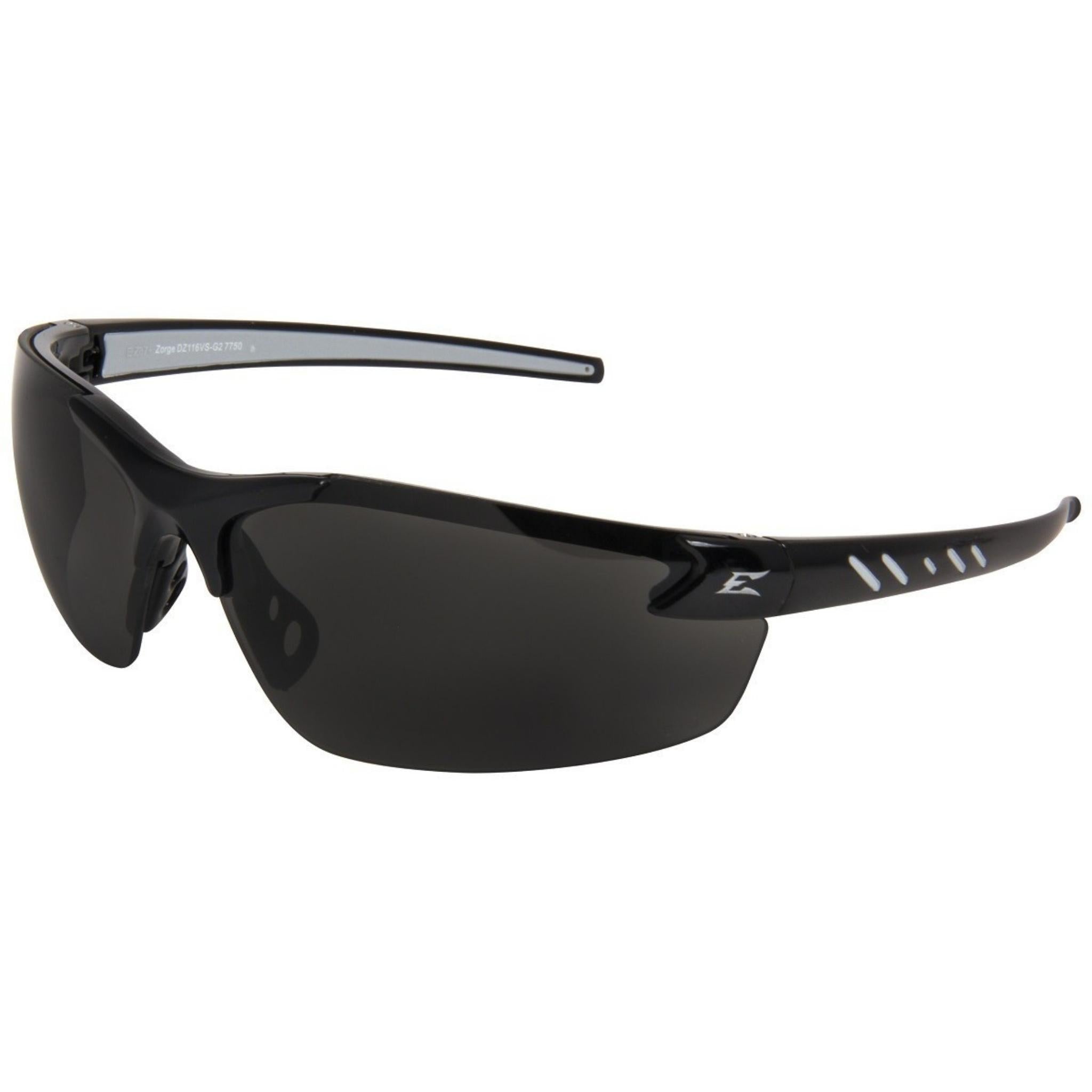 Edge Eyewear DZ116VS-G2 Zorge G2 Safety Glasses, Black Frame, Smoke Vapor Shield Lens