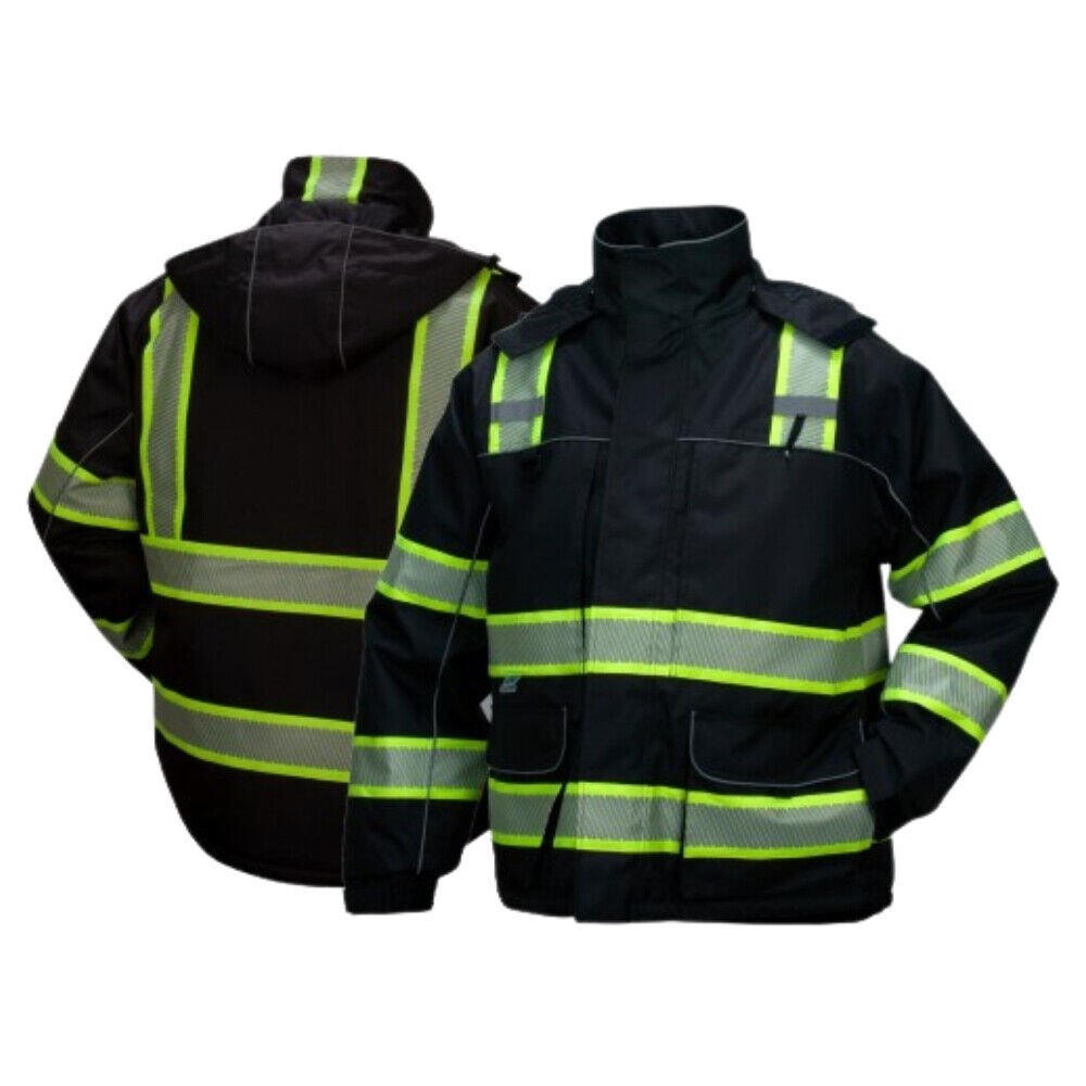 Pyramex RPB35 Series Teflon Coated Waterproof Black Parka ANSI Type O Class 1