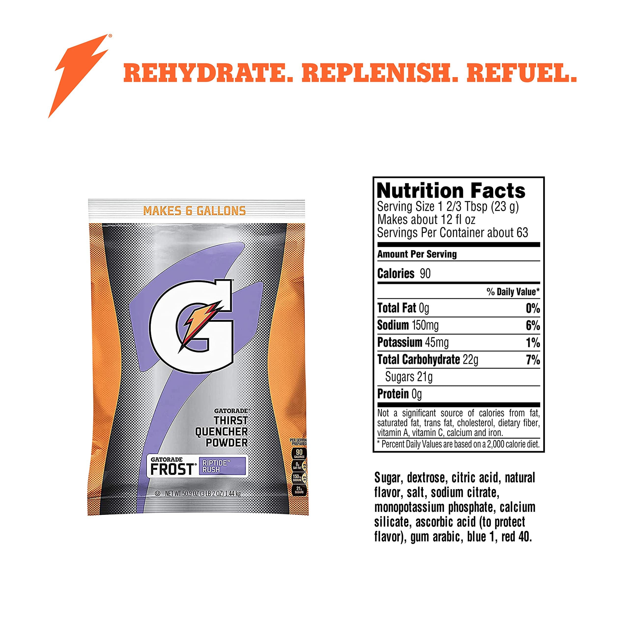 All Riptide Rush Gatorade Thirst Quencher Powder, Riptide Rush, 50.9 Ounce (Pack of 14 ...