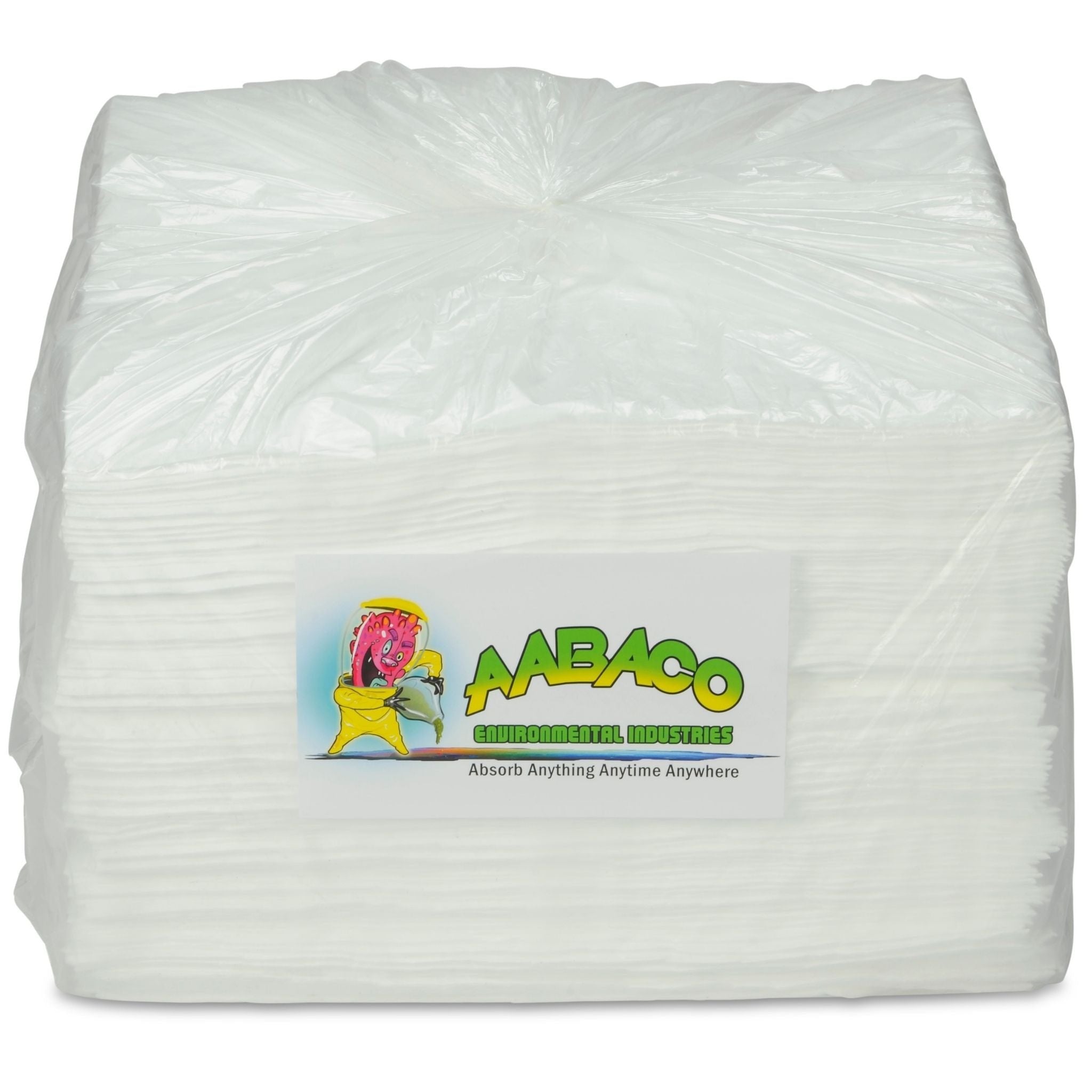 AABACO Oil ONLY White Absorbent Pads - Dimpled HEAVY Weight Pads – 15”x 18” (100/bale)