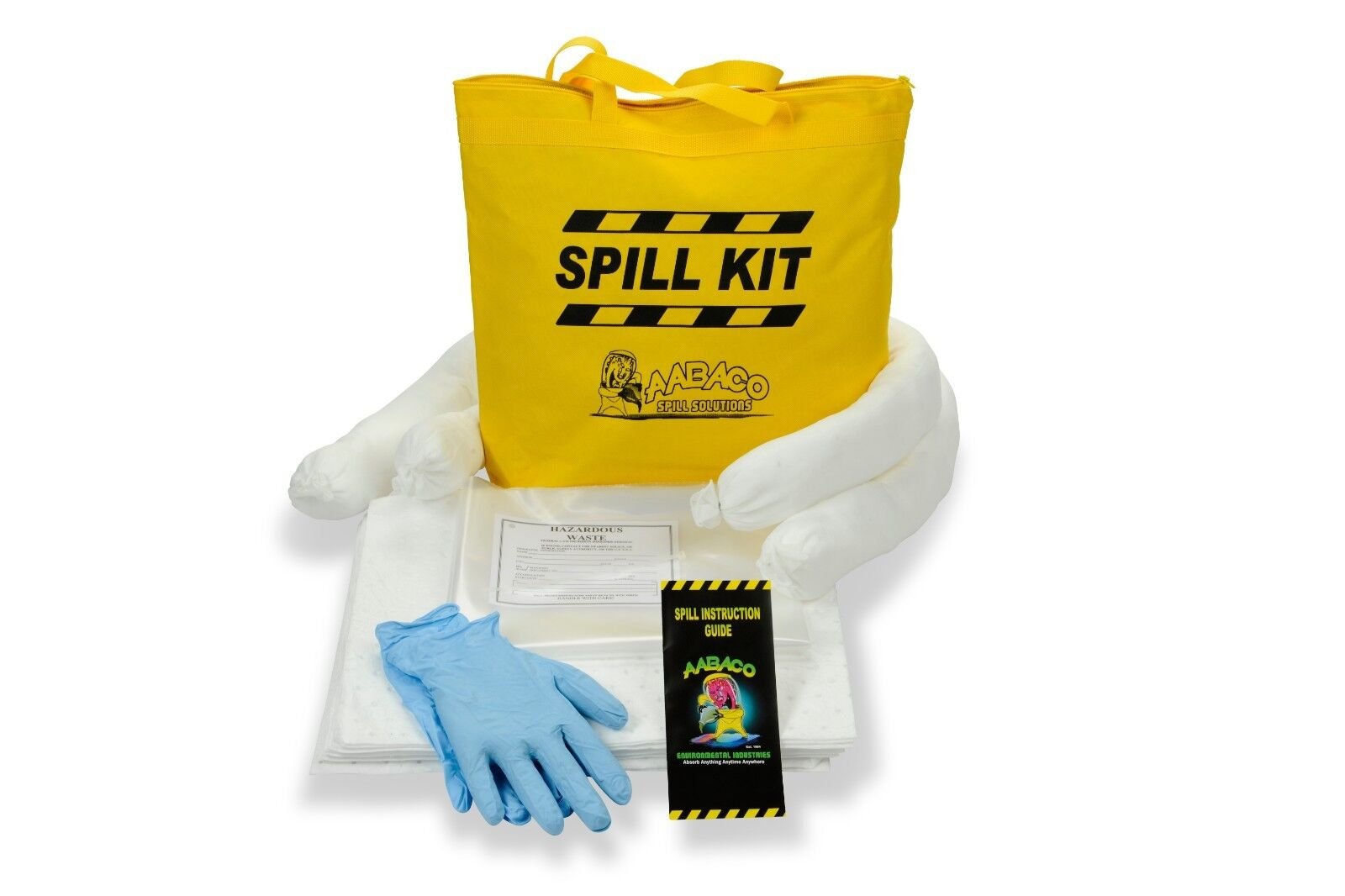 AABACO Oil Only SPILL KIT – Absorbs OIL and FUEL SPILLS – Kits In Portable Bag
