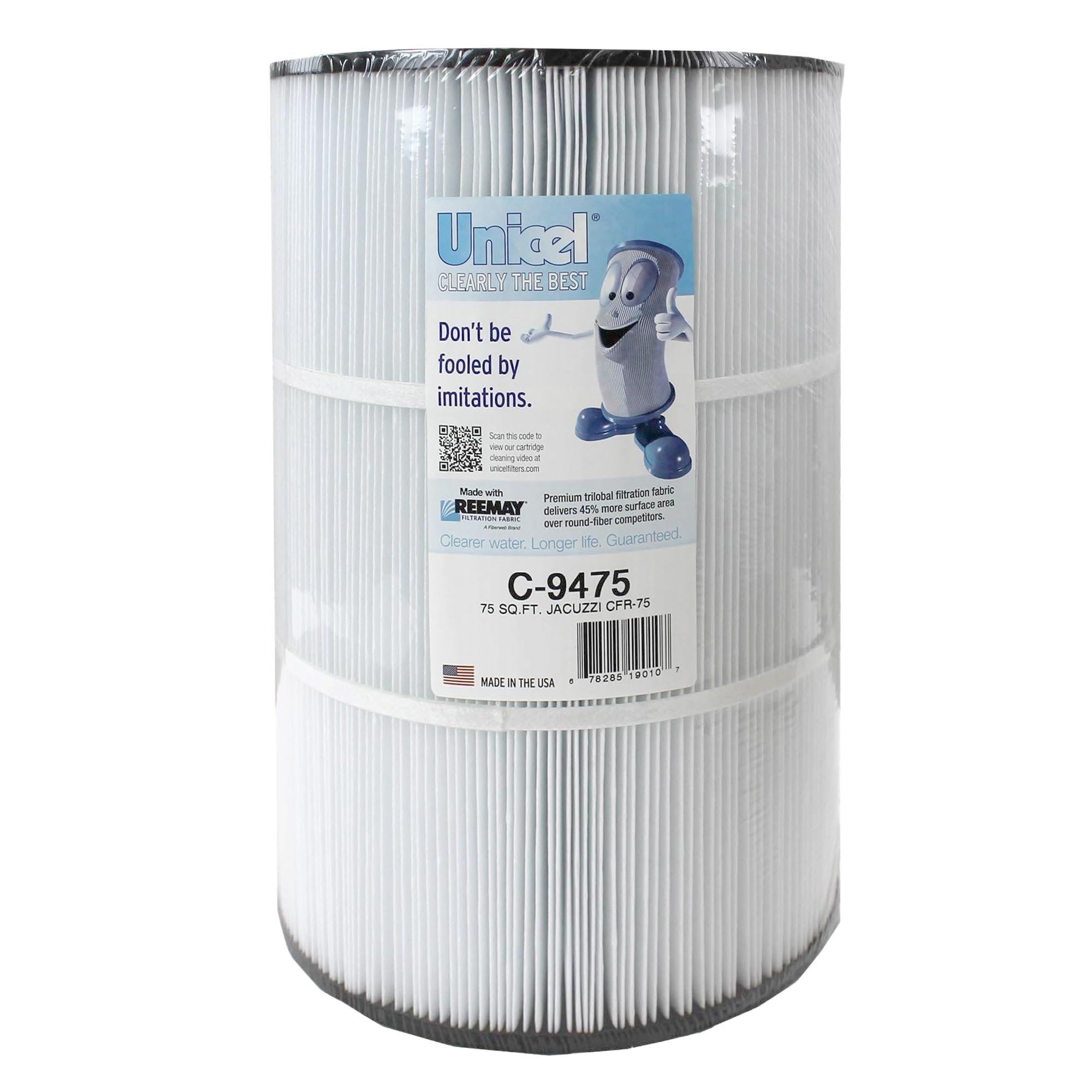 Unicel C-9475 75 Square Foot Media Replacement Pool Filter Cartridge with 193 Pleats, Compatible with Jacuzzi Brothers