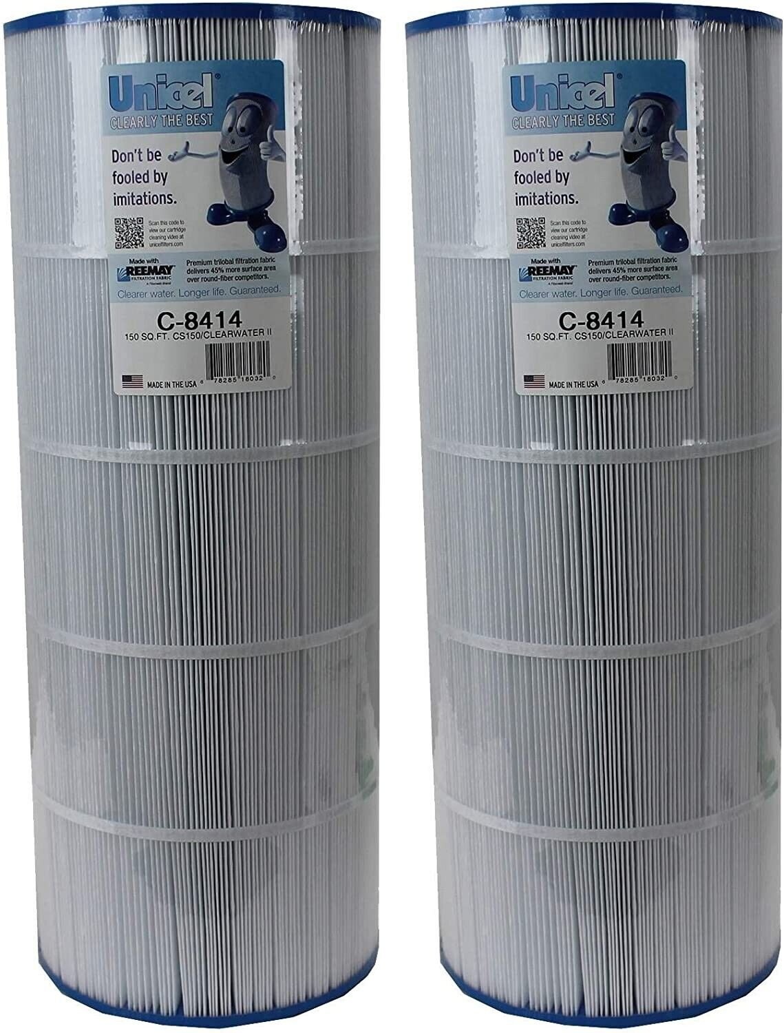 Unicel C-8414 Swimming Pool Replacement Cartridge Filters 150 Sq Ft (2 Pack)