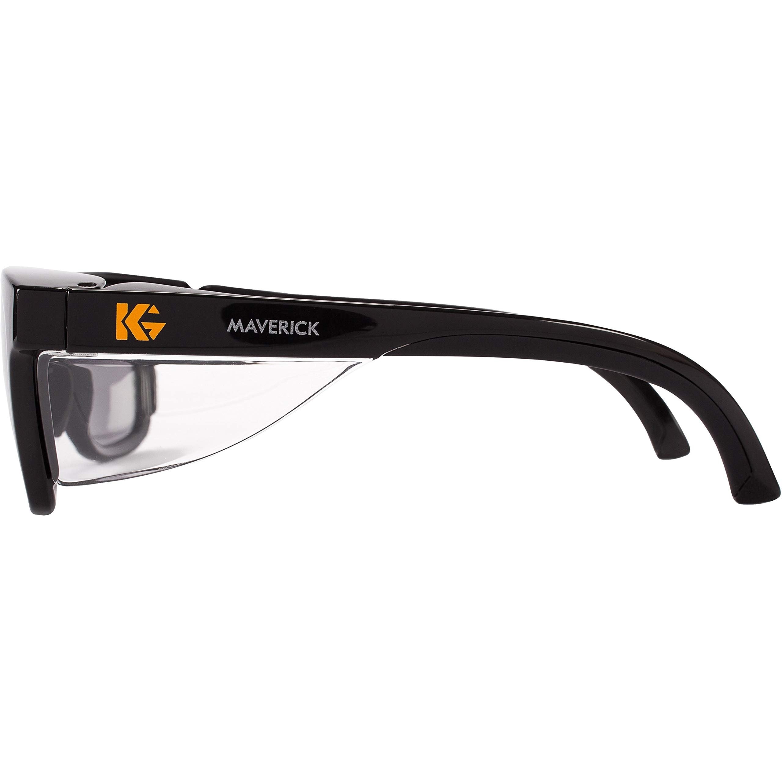 KleenGuard™ V30 Maverick Eye Protection (49311), with KleenVision™ Anti-Fog Coating, Smoke Lenses, Black Frame (Qty 1)