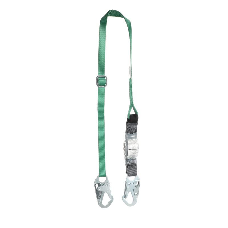 V-Series Standard Single-Leg Adjustable Energy Absorbing Lanyard, 6',36C Small snaphooks