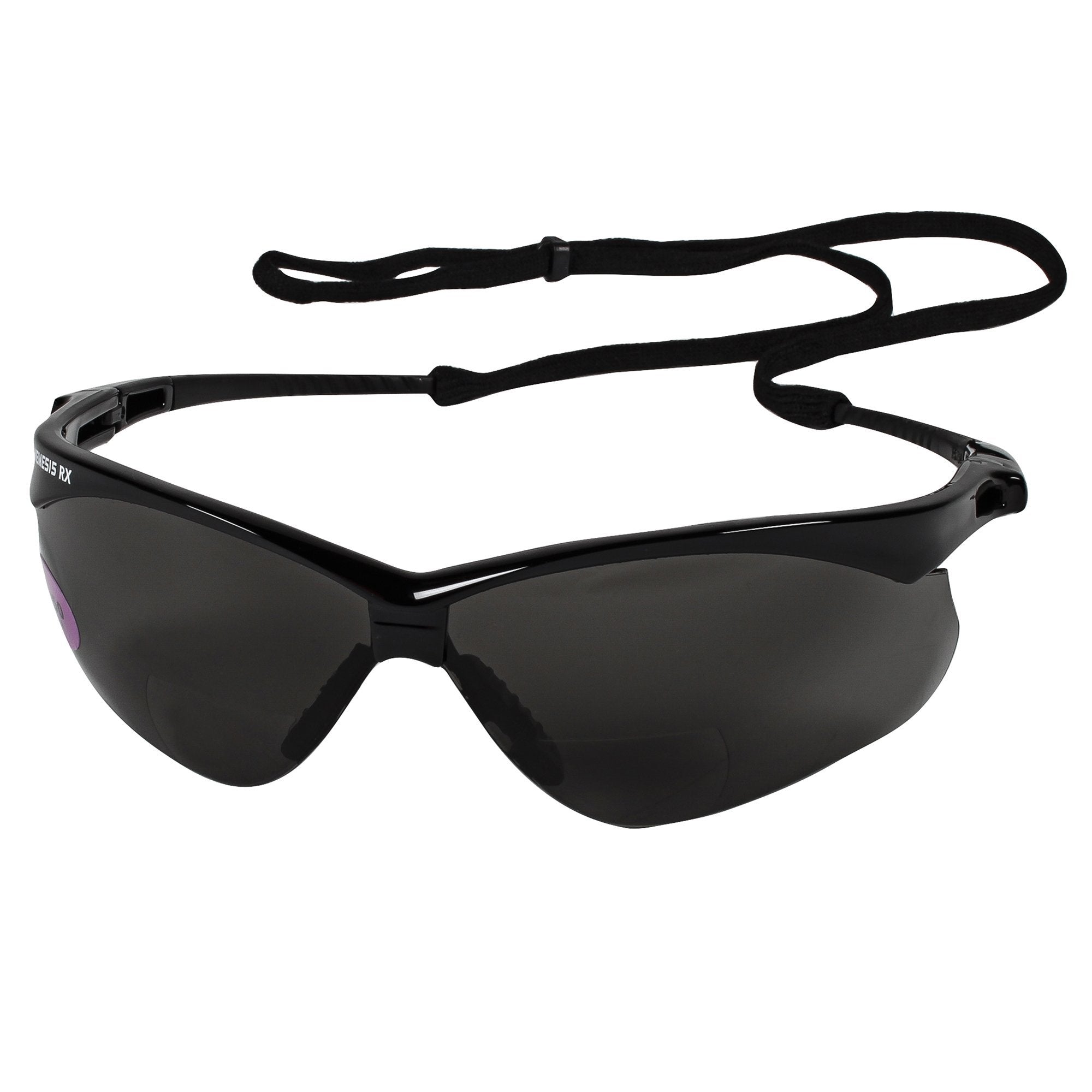 KleenGuard V60 Nemesis Vision Correction Safety Sunglasses (22516), Smoke Readers with +1.5 Diopters, Black Frame, 6 Pairs / Case