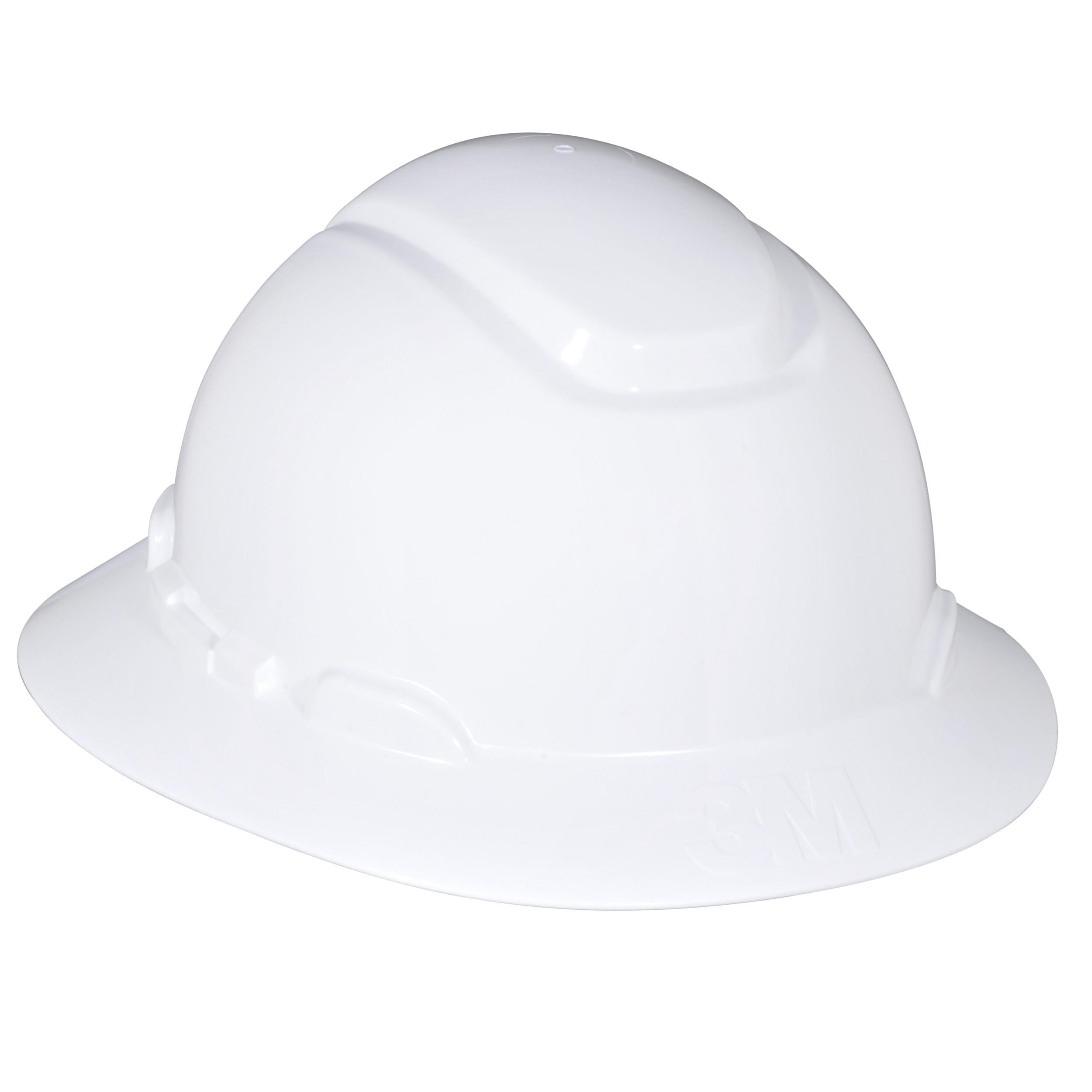 3M™ Full Brim Hard Hat H-801R-UV, White 4-Point Ratchet Suspension, with Uvicator