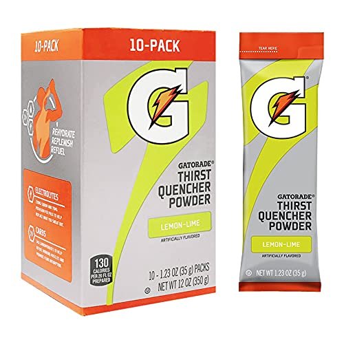 Gatorade Thirst Quencher Powder, 1.23oz Packets, Makes 20 ounces (10 Pack)