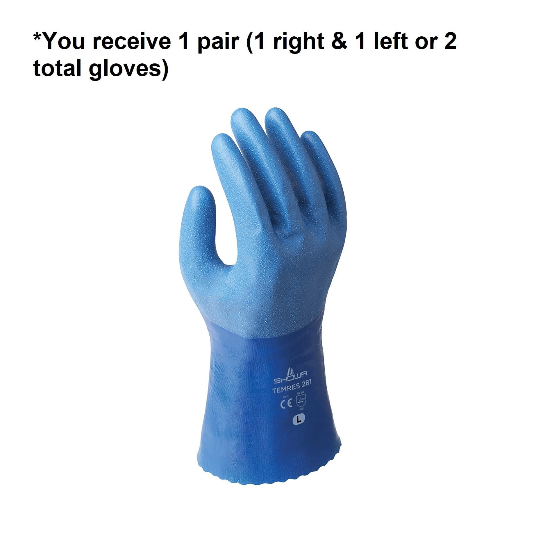 SHOWA Temres 281 PU Coated Nylon Waterproof Breathable Work Glove, Blue