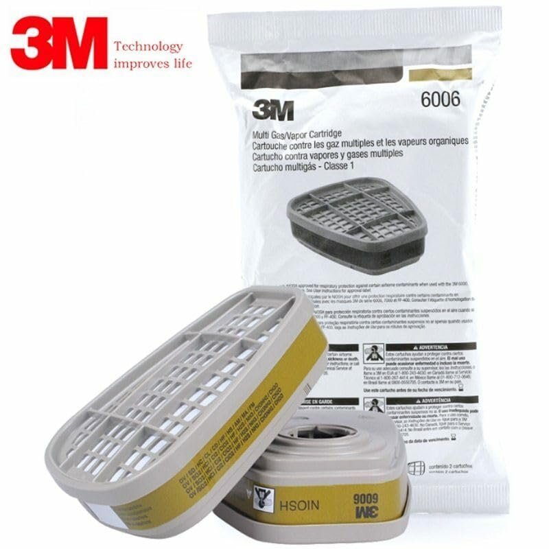 3M 6006 Respirator Cartridge for Certain Organic Vapors and Other Gases, 2/Pack