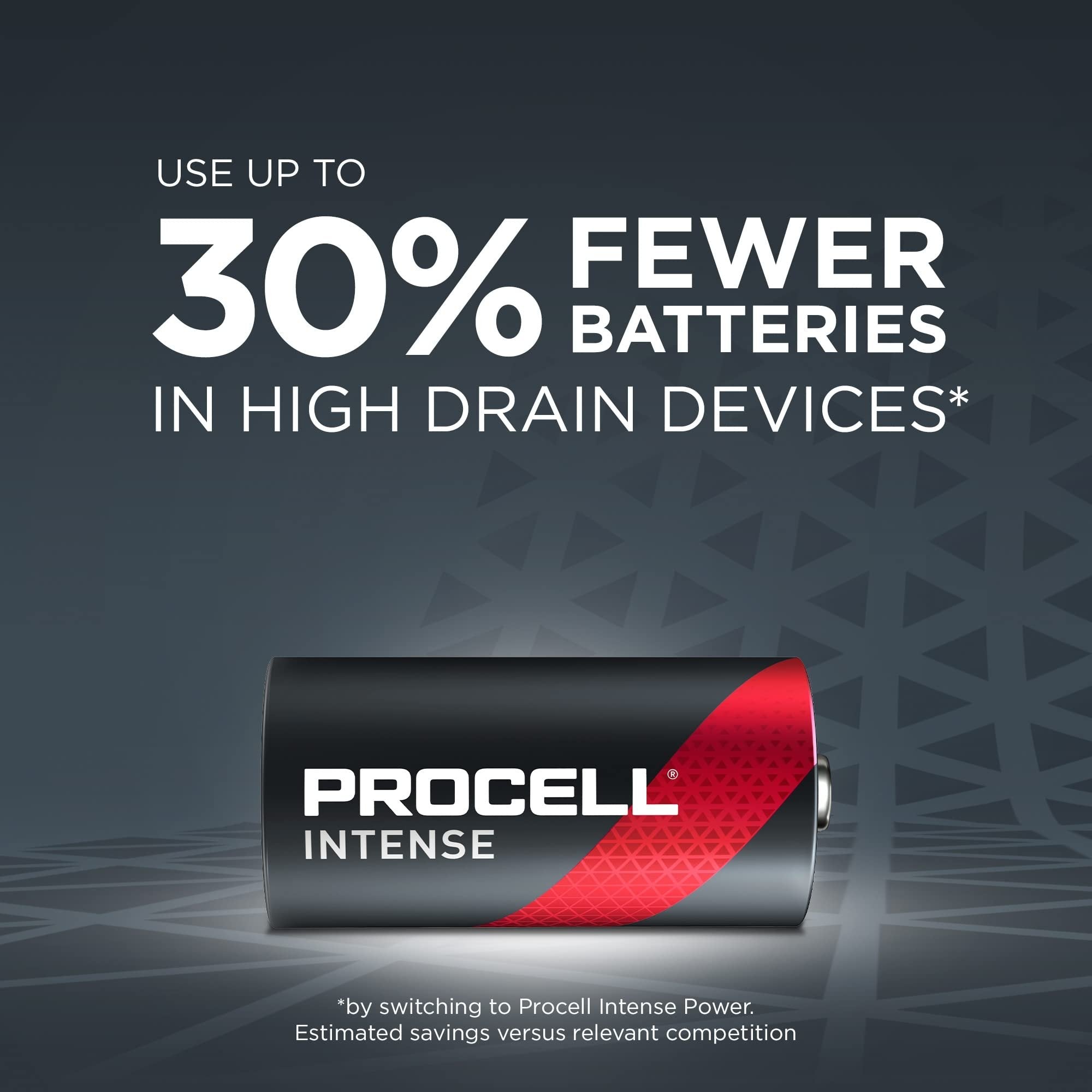 PROCELL Intense C Cell High-Performance Alkaline Batteries (72 Pack), 10-Year Shelf Life, Bulk Value Pack for High Power Professional Devices
