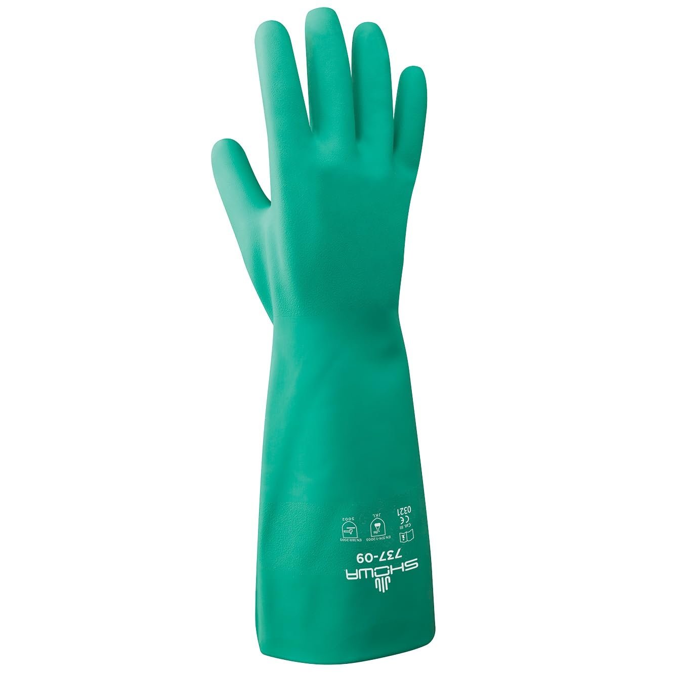 SHOWA Atlas 620 Fully Coated Double-Dipped PVC Chemical Resistant Glove, 12" Length (Pack of 12 Pairs)