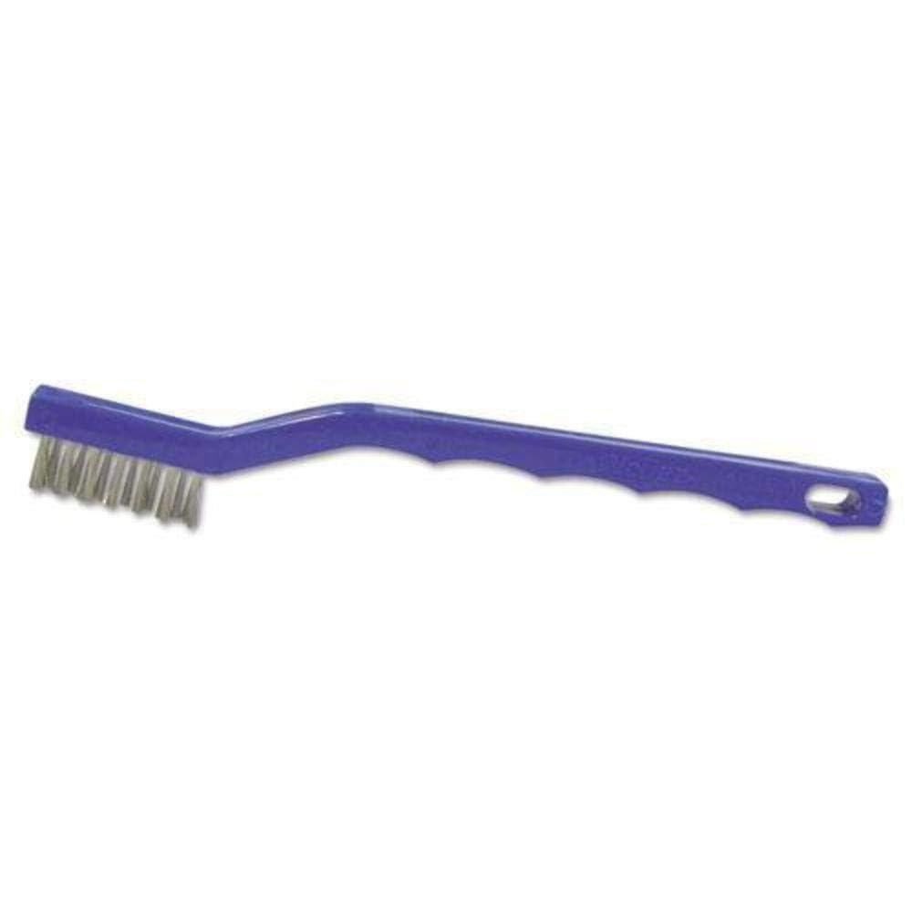 Weiler 44075 Small Hand Wire Scratch Brush, Stainless Steel Fill, Plastic Block, 3 X 7 Rows, Made in the USA