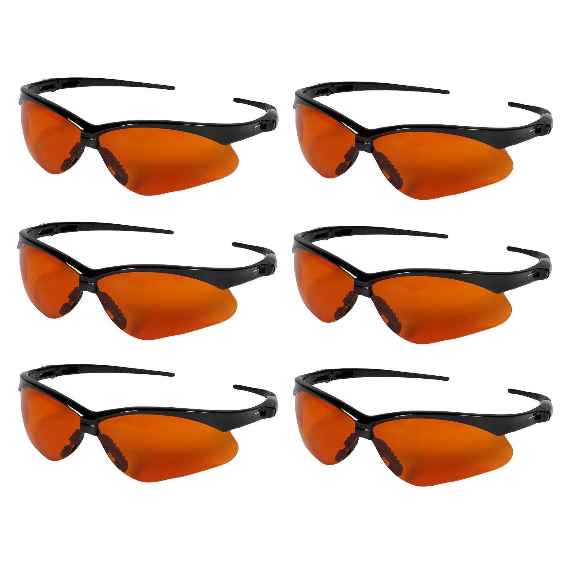 KLEENGUARD V30 Nemesis Safety Glasses/Sunglasses 19642 Black Frame, Copper Blue Shield Lens (6 Pair)