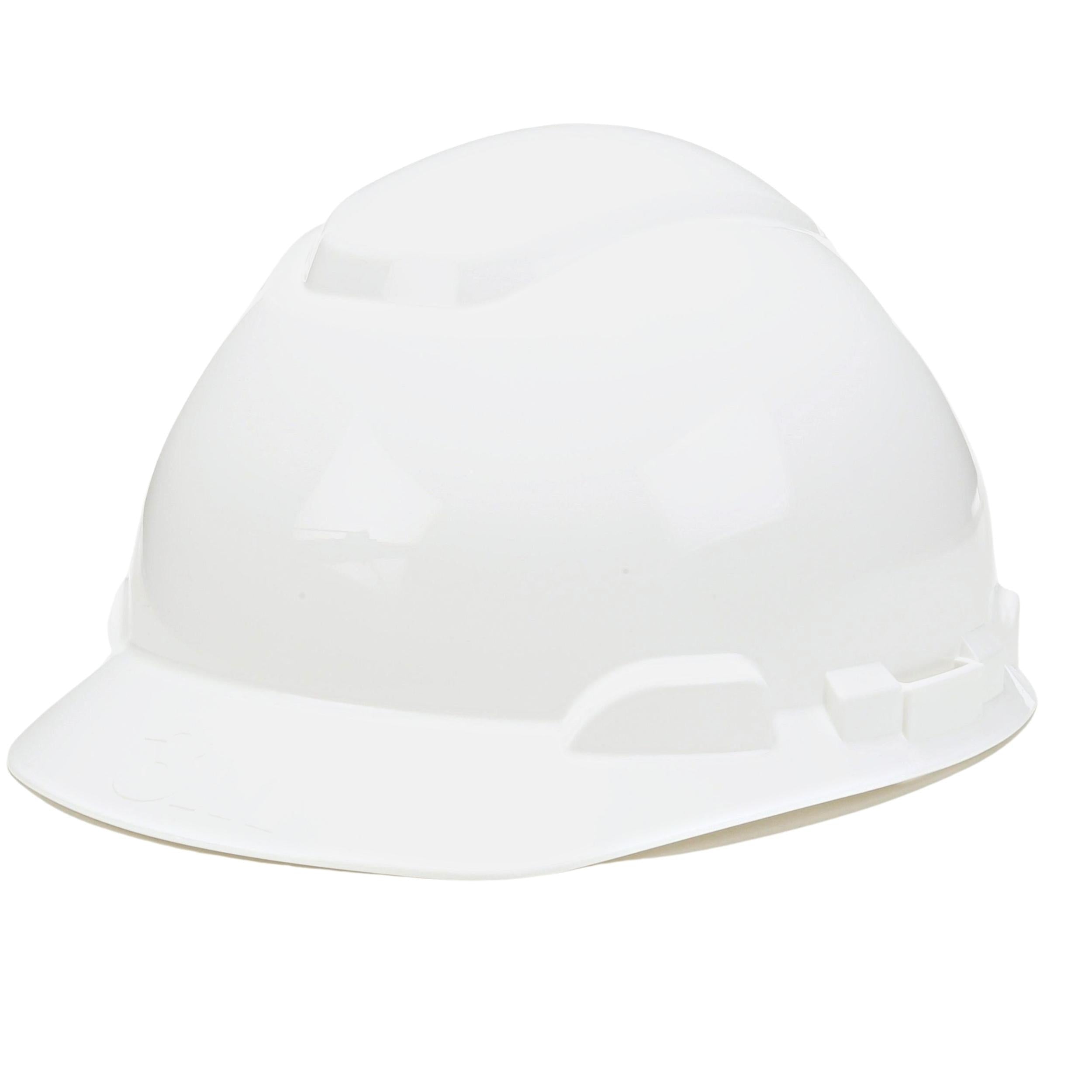 3M™ Hard Hat, White 4-Point Ratchet Suspension H-701R