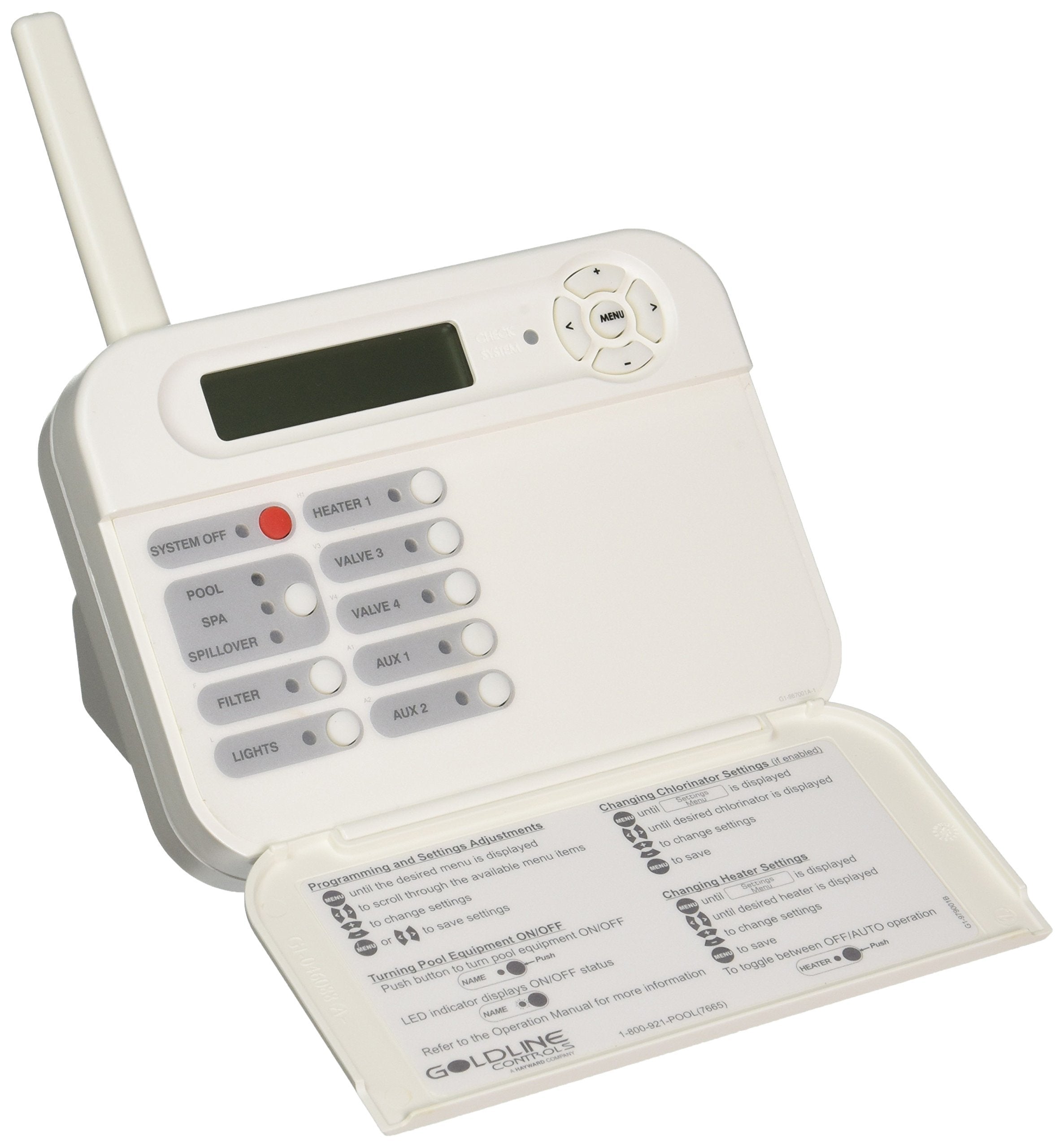 Hayward Goldline AQL2-TB-RF-PS-8 ProLogic Wireless Table Top Display, Black