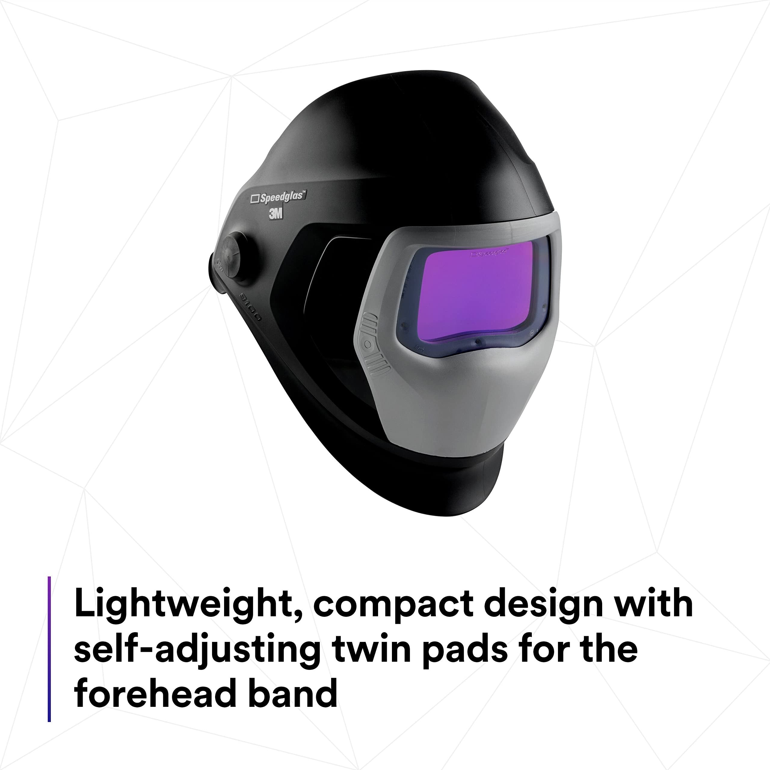 3M Speedglas Welding Helmet 9100, 06-0100-30iSW, with Auto-Darkening Filter 9100XXi 3 Arc Sensors for MMAW TIG MIG Tack Plasma Arc Welding and Grinding Mask, 1 Each
