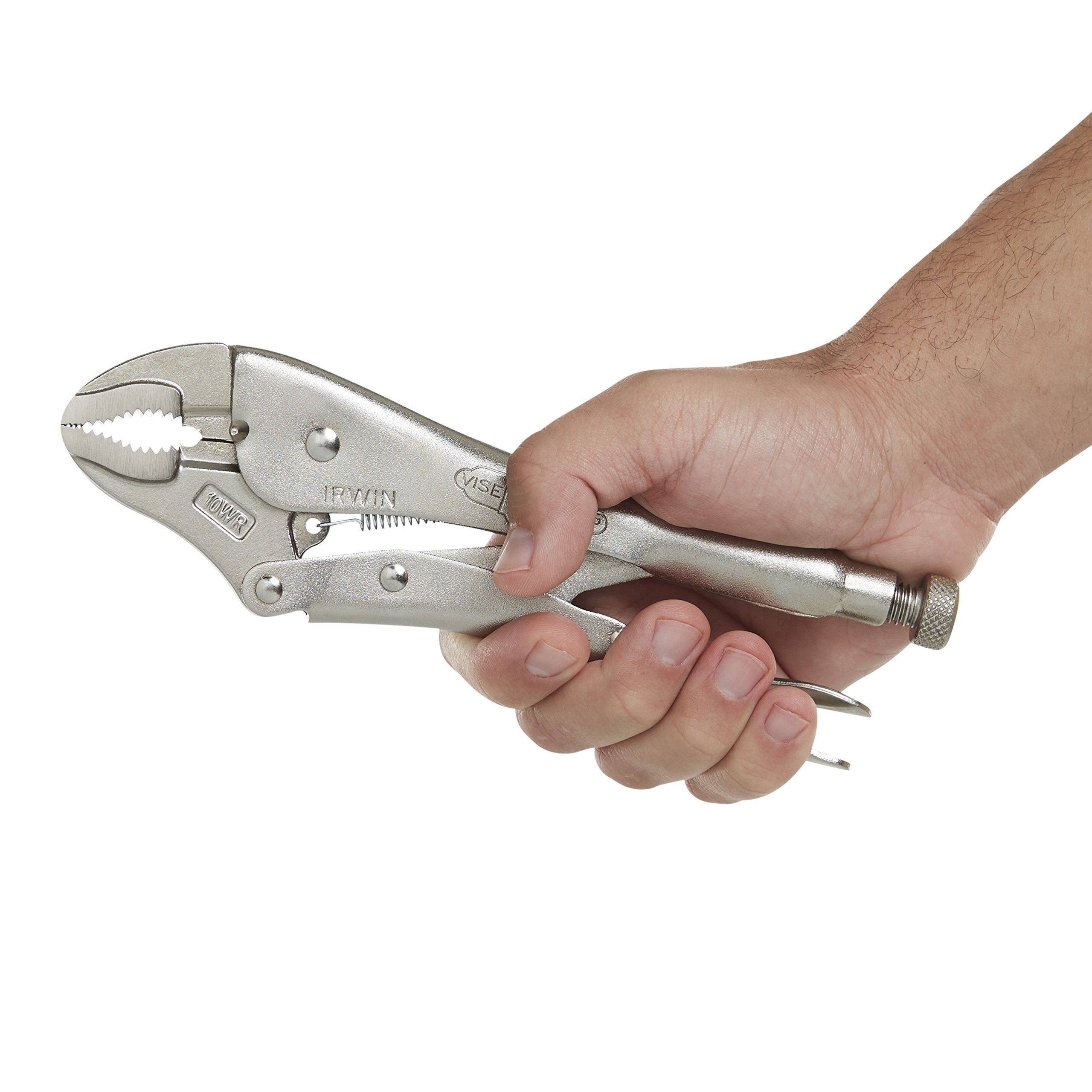 IRWIN VISE-GRIP Original Locking Pliers with Wire Cutter, Curved Jaw, 10-Inch (502L3), silver