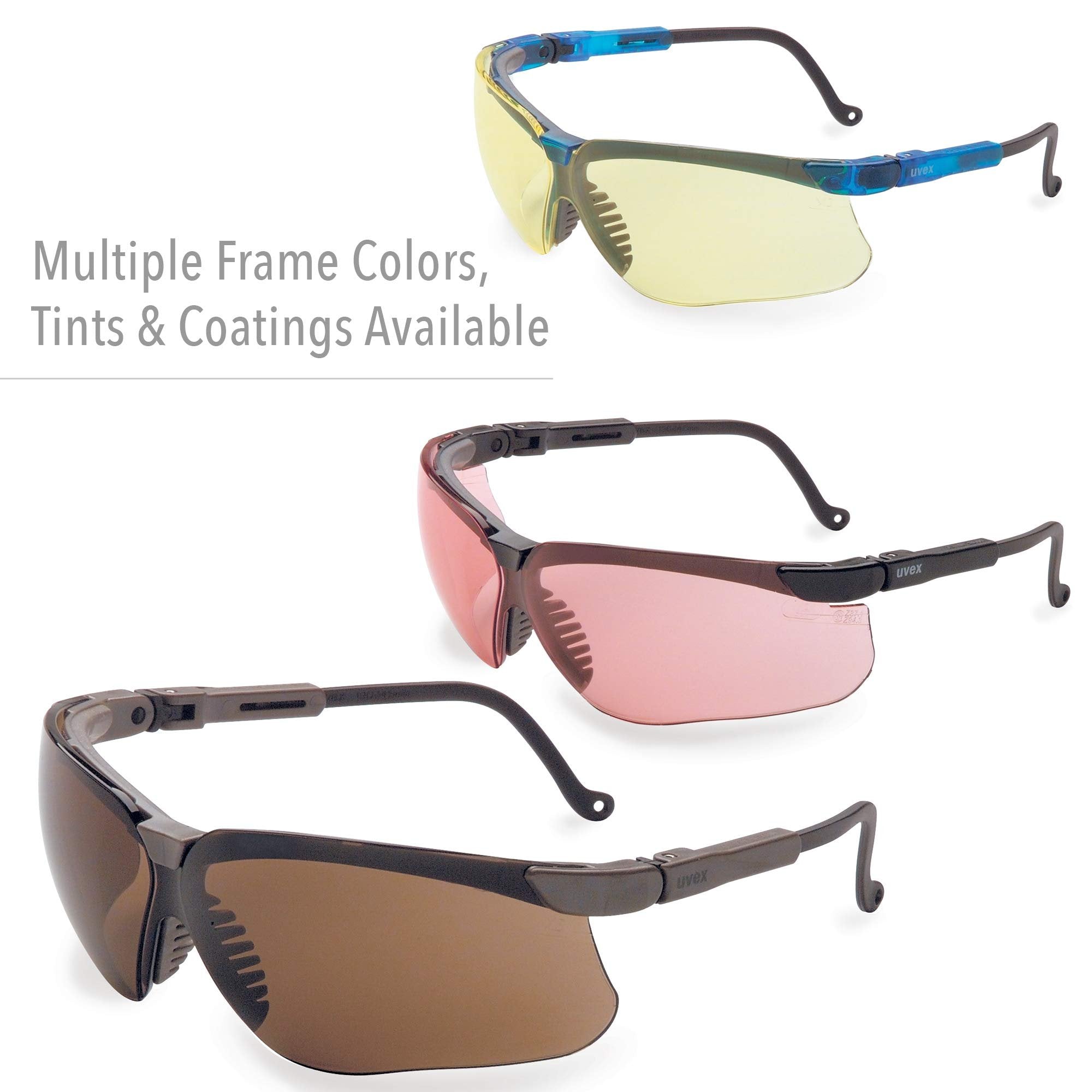 UVEX by Honeywell S3200HSGenesis Safety Glasses with Uvextreme Anti-Fog Coating, Black Frame