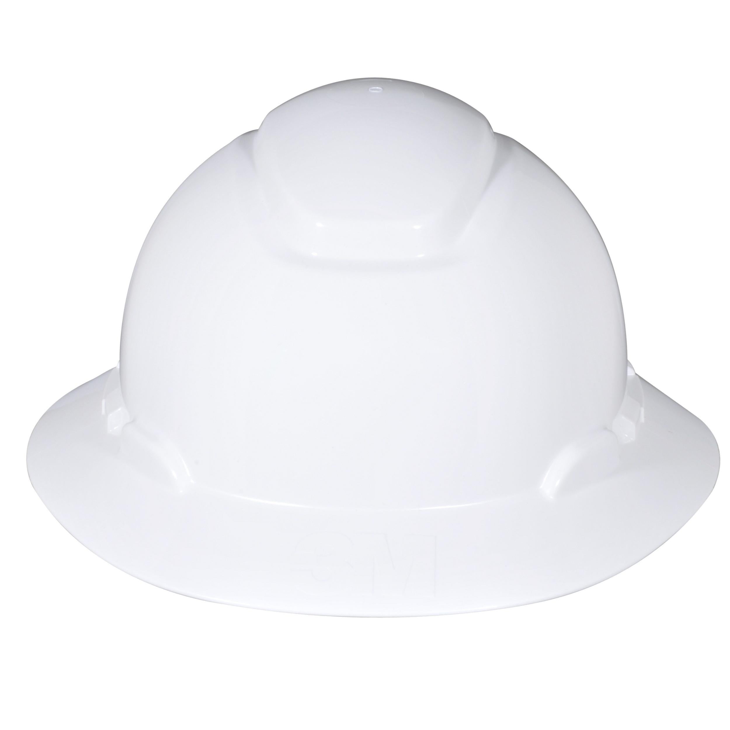 3M™ Full Brim Hard Hat H-801R-UV, White 4-Point Ratchet Suspension, with Uvicator