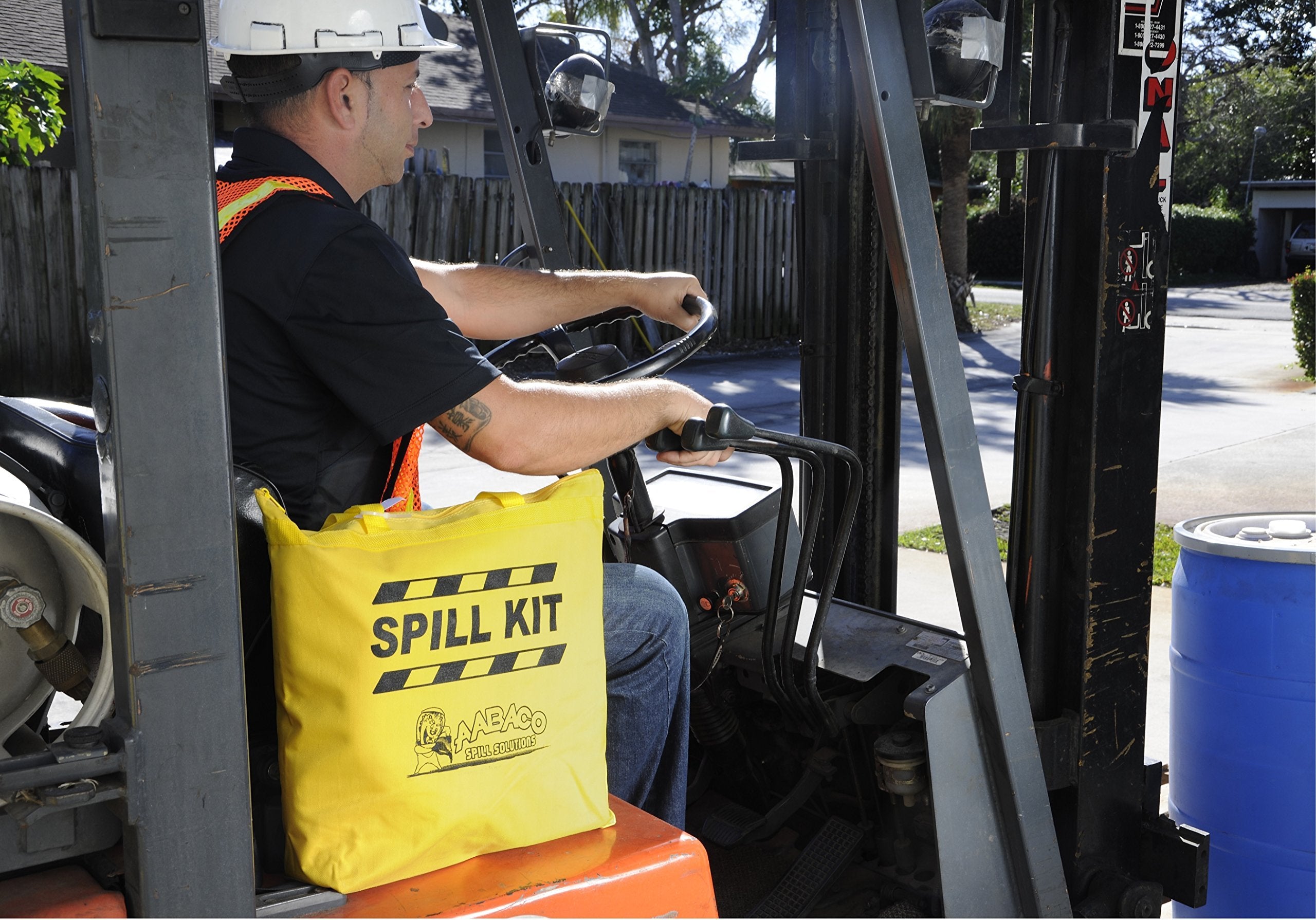AABACO Universal Spill KIT – 3 Kits - Perfect Spill Kits for Trucks - in Portable High Visibility Yellow Tote Bag –for Spill Response – Chemical Or Oil Containment