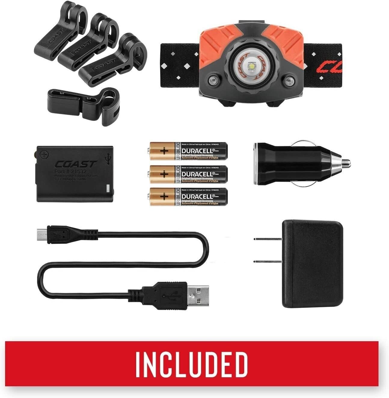 Coast® FL75R Rechargeable 530 Lumen Dual Color Twist Focus™ LED Headlamp, Black