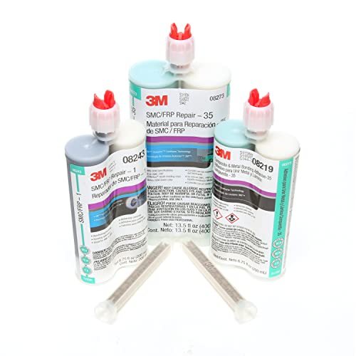3M SMC/Fiberglass Repair Adhesive-1, 08243, Black, 200 mL Cartridge, Two-Part Urethane or Two-Part Epoxy Adhesive for Auto Repair Jobs
